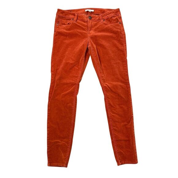 CAbi Pants Womens Size 8 Copper Orange Spice Corduroy Stretch Mid-Rise Skinny - Picture 1 of 13